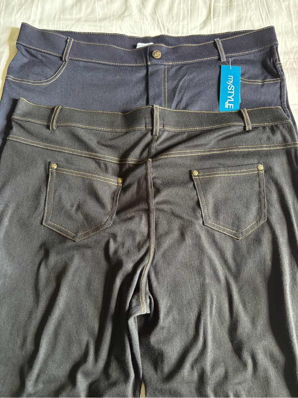 Plus size women’s denim-look leggings (Set of 2) Size 2X